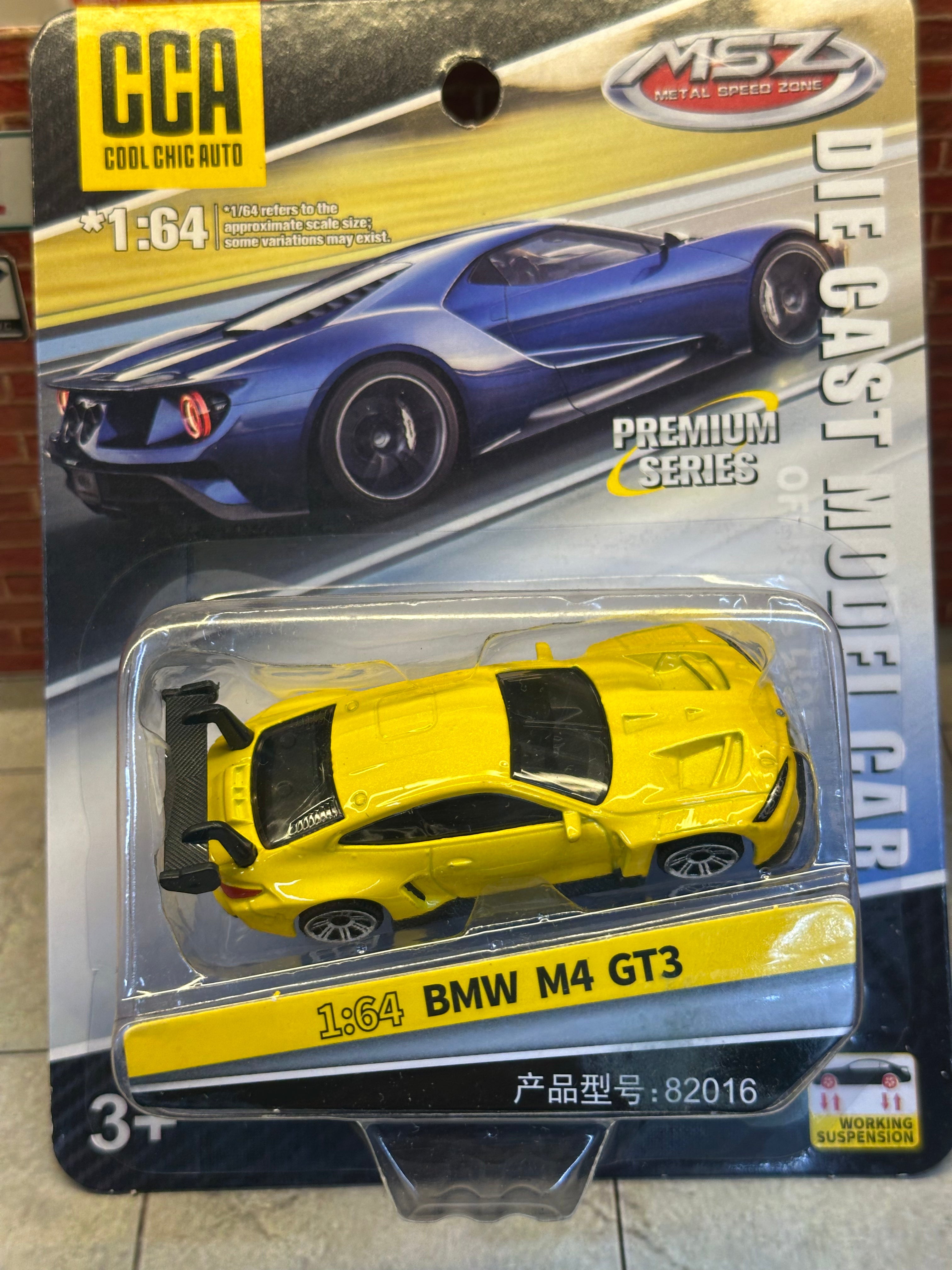 CCA 1:64 BMW M4 GT3 Yellow