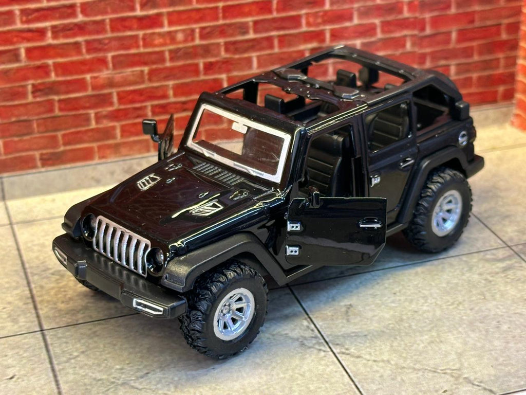 JEEP WRANGLER OPEN ROOF 1:36 SCALE BLACK