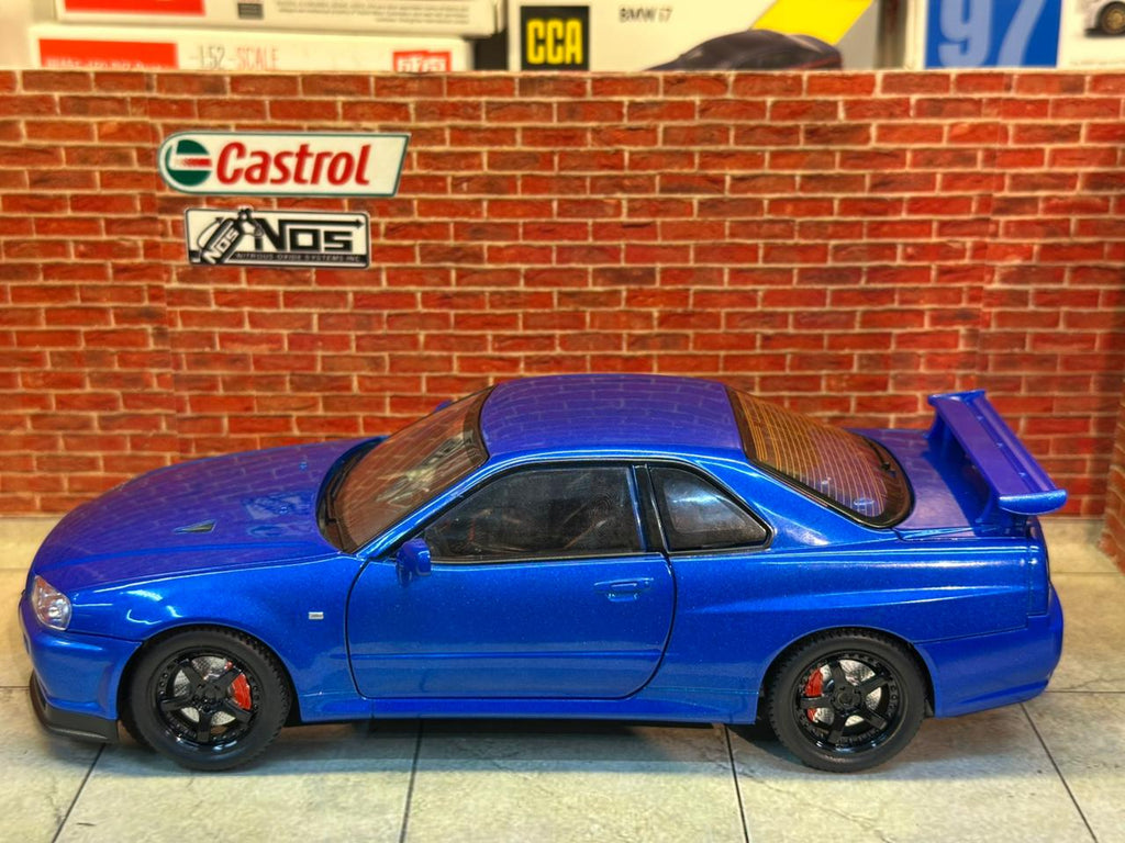 Nissan Skyline GT-R (R34) 1:24 Diecast Model – Light, Sound & Adjustable Mirrors