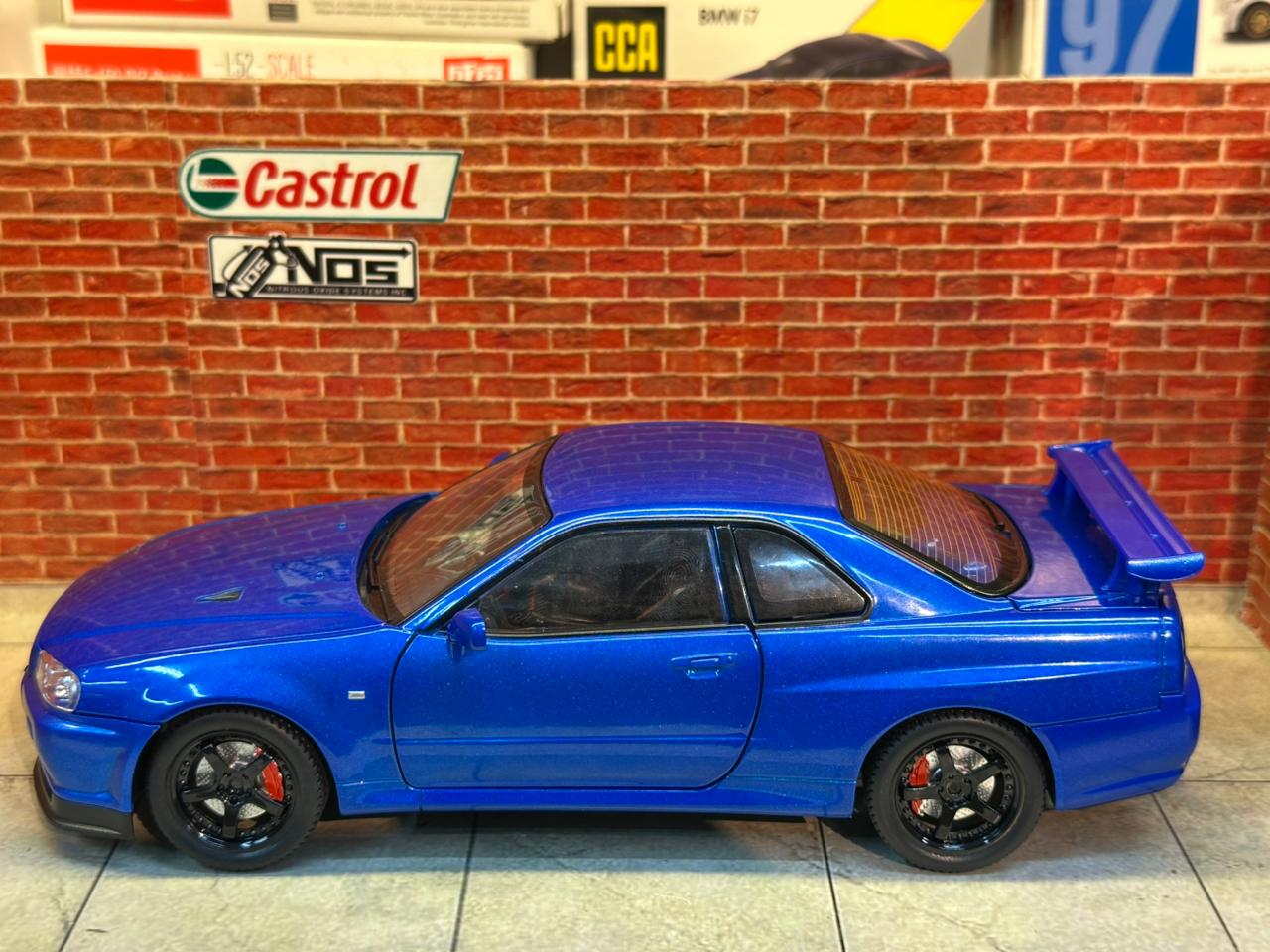 Nissan Skyline GT-R (R34) 1:24 Diecast Model – Light, Sound & Adjustable Mirrors