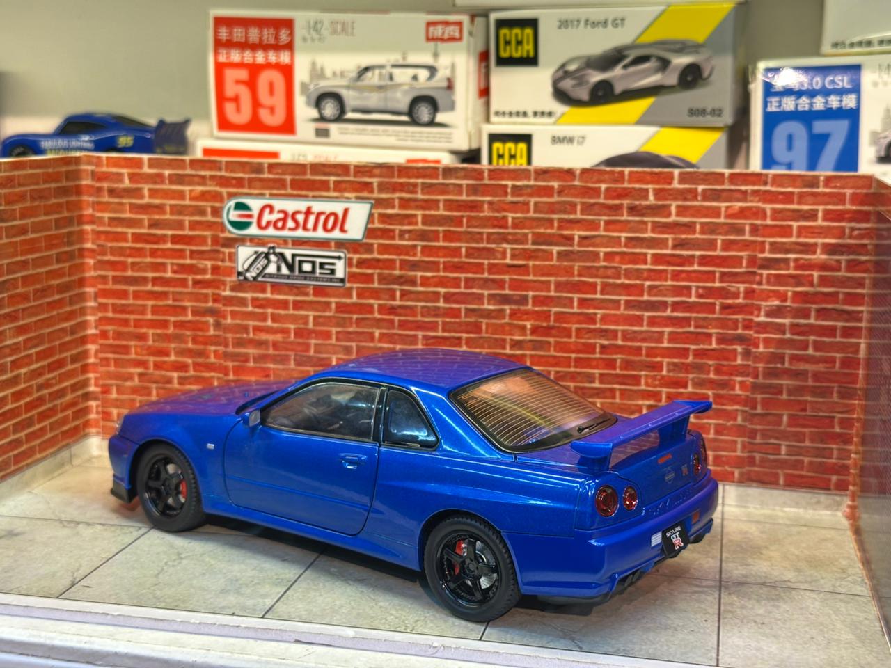 Nissan Skyline GT-R (R34) 1:24 Diecast Model – Light, Sound & Adjustable Mirrors