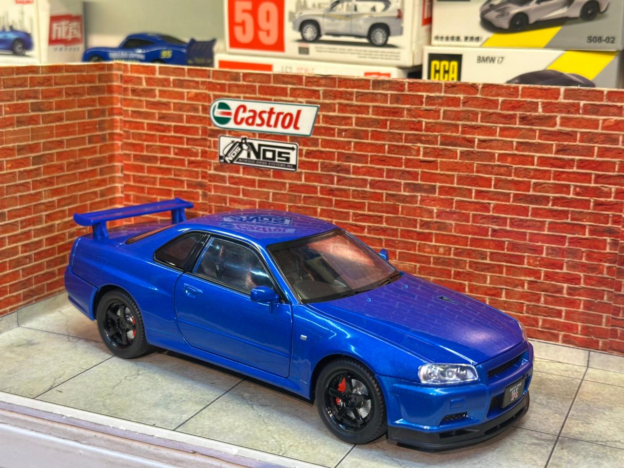 Nissan Skyline GT-R (R34) 1:24 Diecast Model – Light, Sound & Adjustable Mirrors