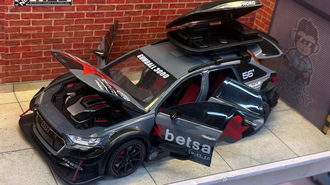 Audi RS6 Avant Modified with Roof Box & Racing Livery (Grey)