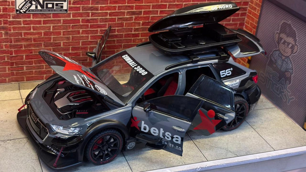 Audi RS6 Avant Modified with Roof Box & Racing Livery (Grey)