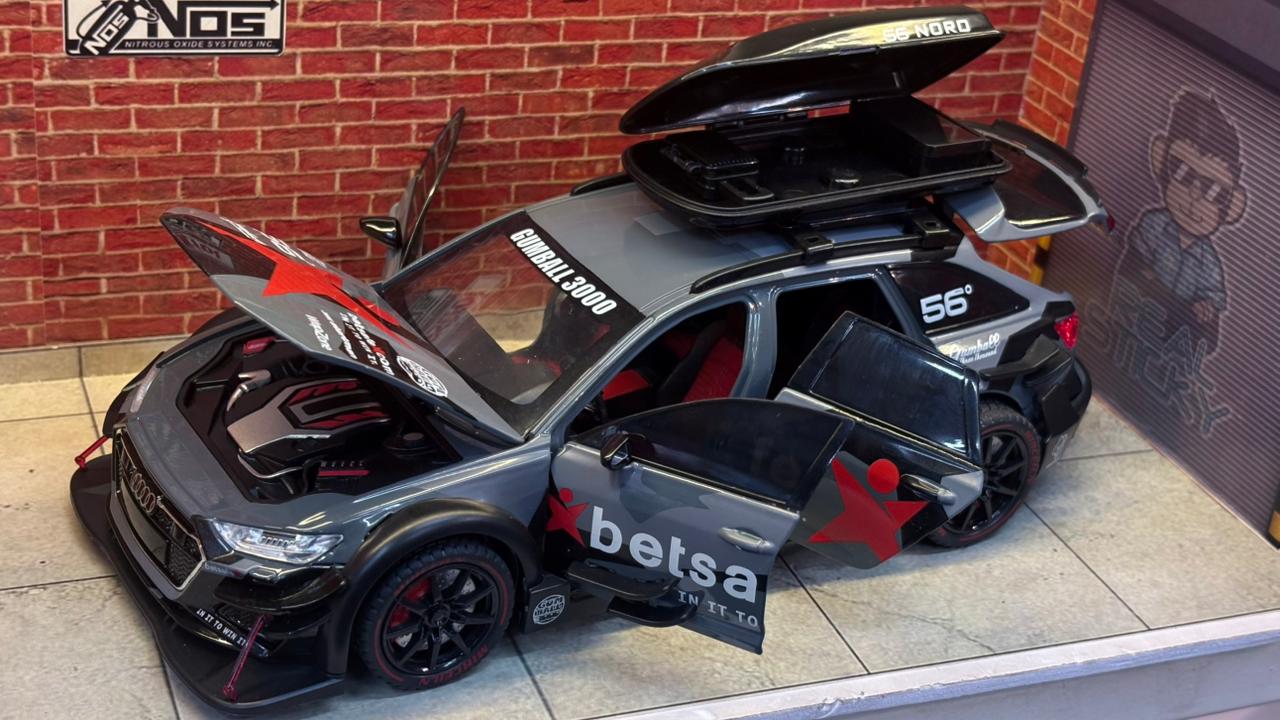 Audi RS6 Avant Modified with Roof Box & Racing Livery (Grey)
