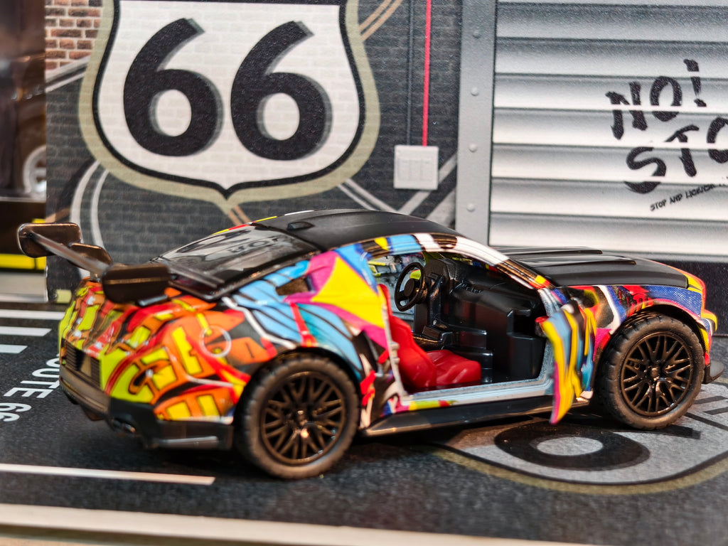 Graffiti Edition Diecast Car 1:36 Scale Box Piece with Light & Sound Simulation