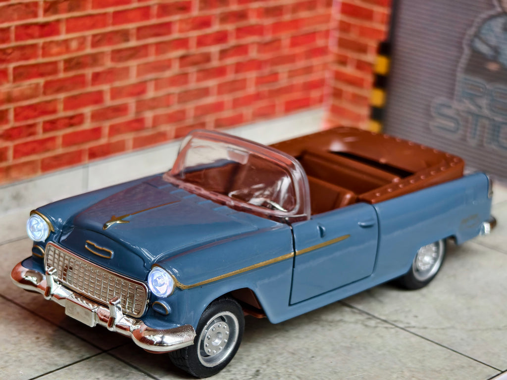 1955 Chevrolet Bel Air Convertible 1:32 Scale Premium Detailing with Light and Sound Box Piece
