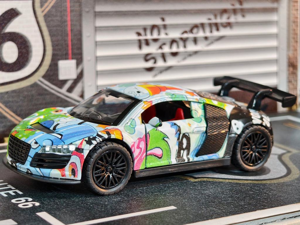 Graffiti Edition Diecast Car 1:36 Scale Box Piece with Light & Sound Simulation